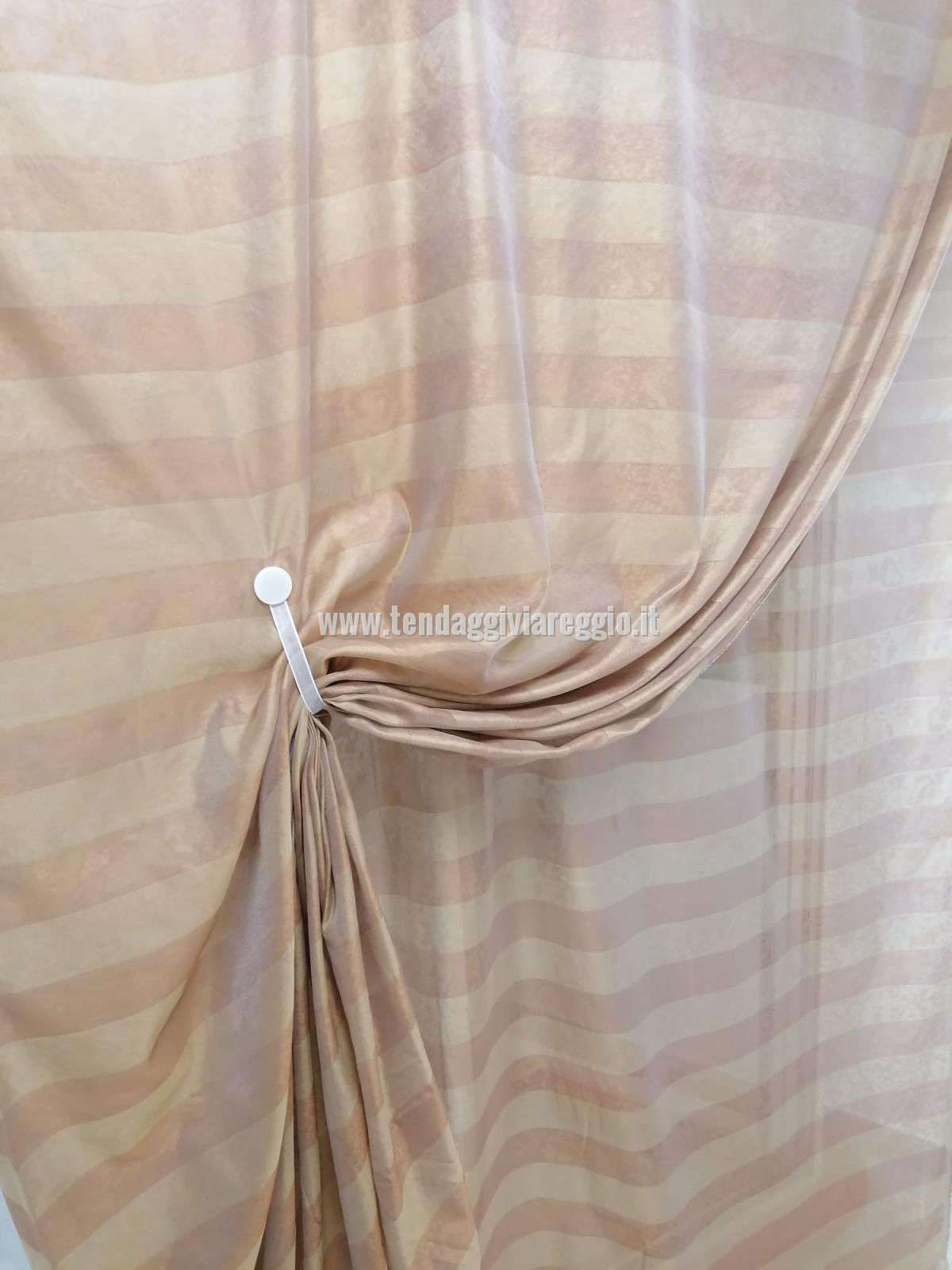 Tenda ORGANZA FASCIATA TUBICA color terra di Siena cm 330