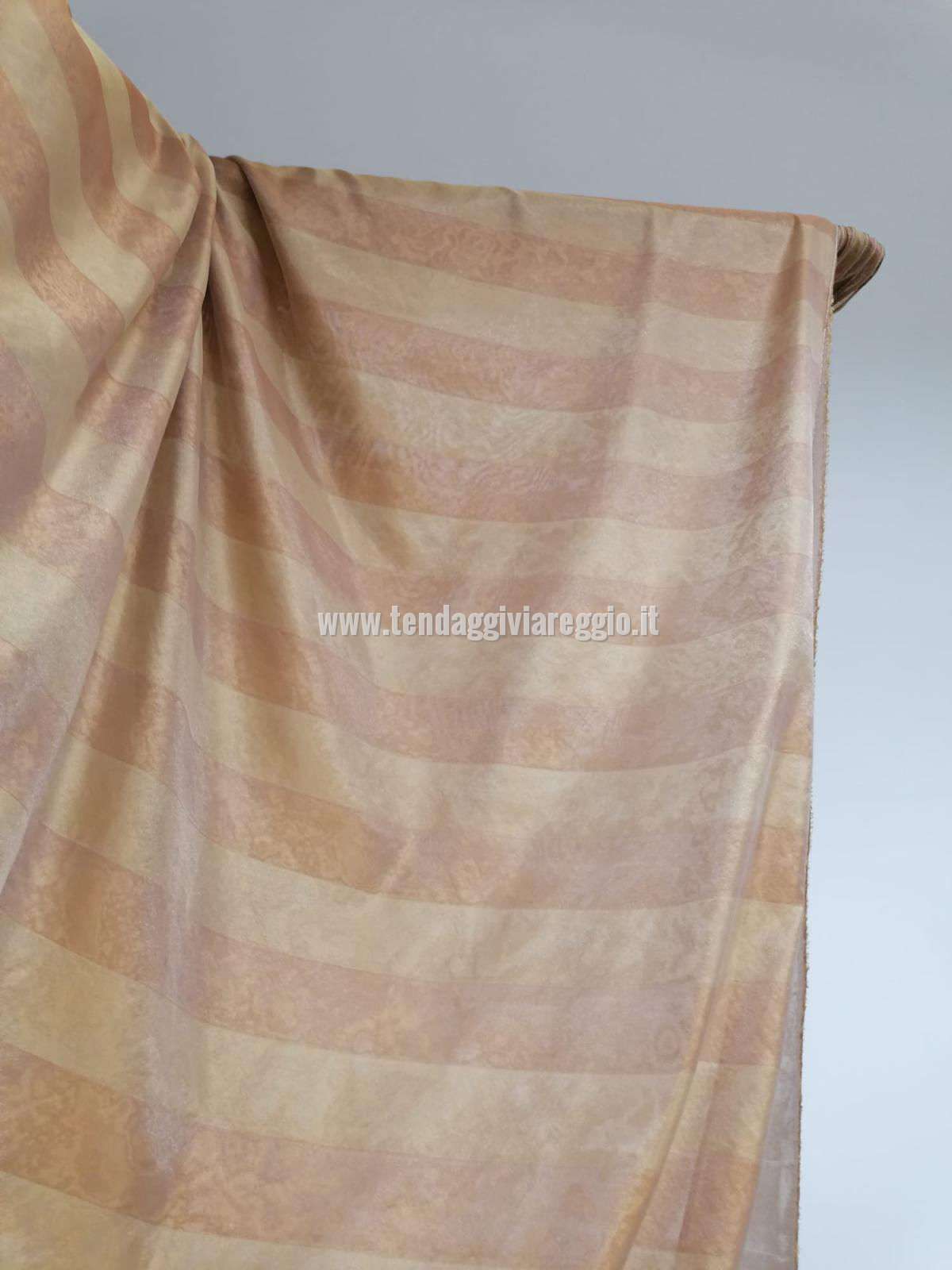 Tenda ORGANZA FASCIATA TUBICA color terra di Siena cm 330