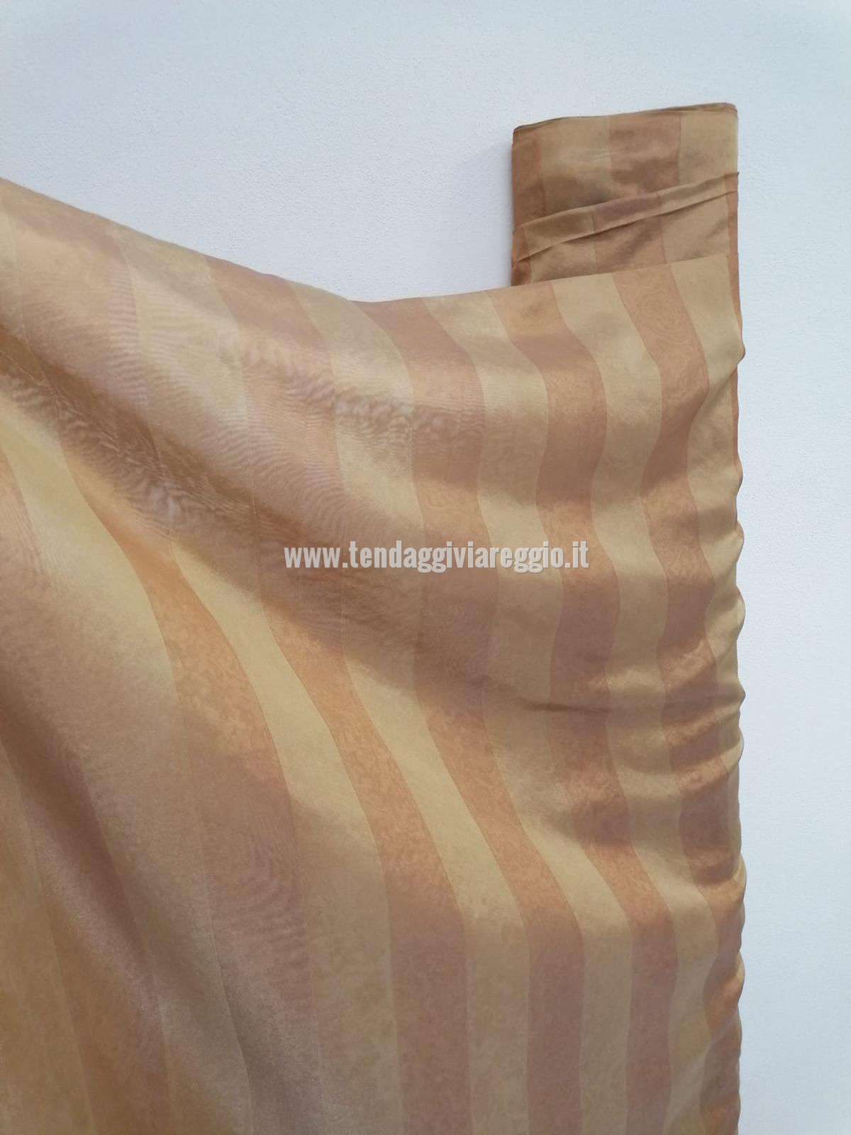 Tenda ORGANZA FASCIATA TUBICA color terra di Siena cm 330