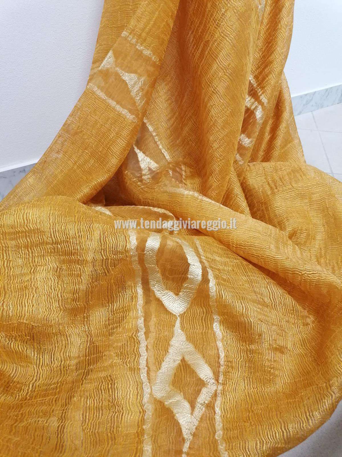 Organza stropicciata lavorazione fil coupè MARIPUR ORO