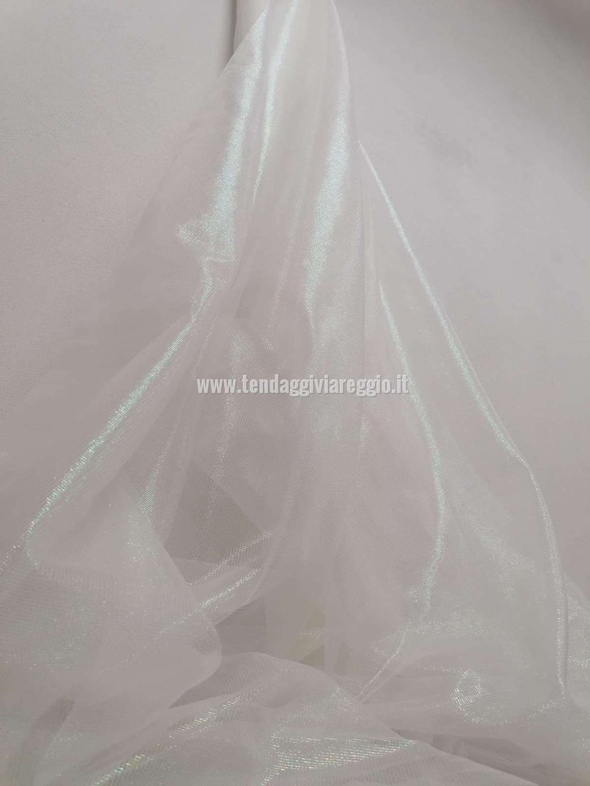 Tenda in organza cangiante FANCY color avorio con riflessi dal rosa al verde