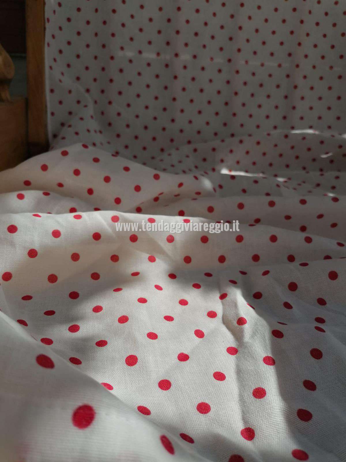 Tendina POIS ROSSO in misto lino made in Italy