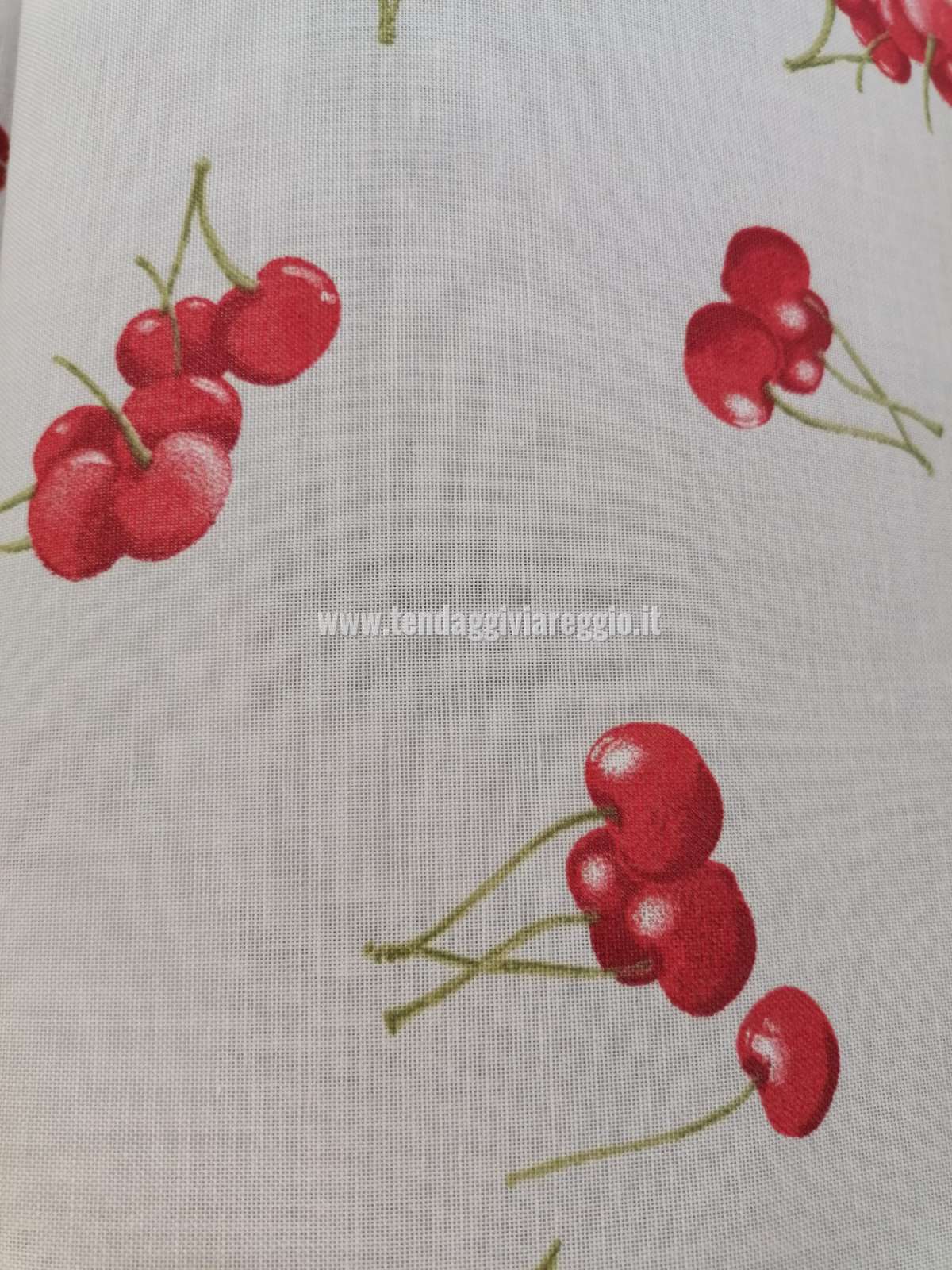 Tenda a metraggio modello CHERRY stampata su fondo in misto lino