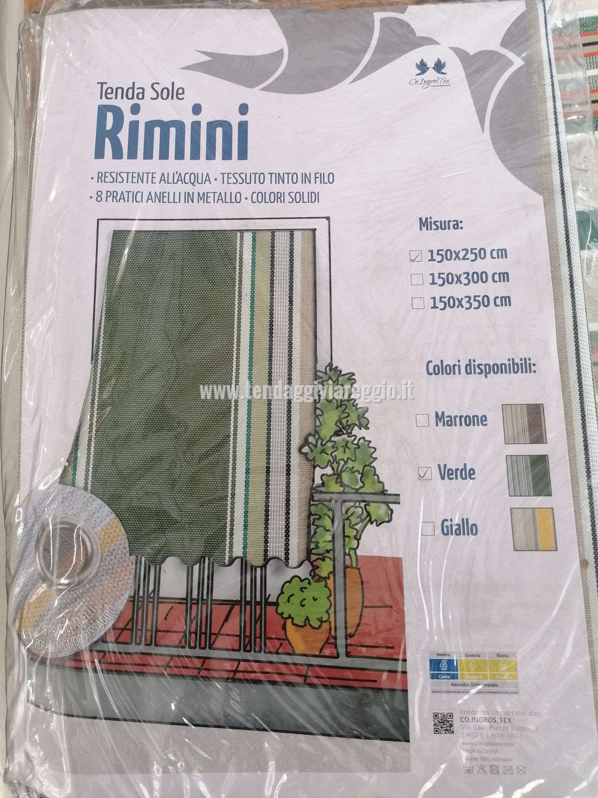 Tenda da sole confezionata modello RIMINI righe miste misura per porta