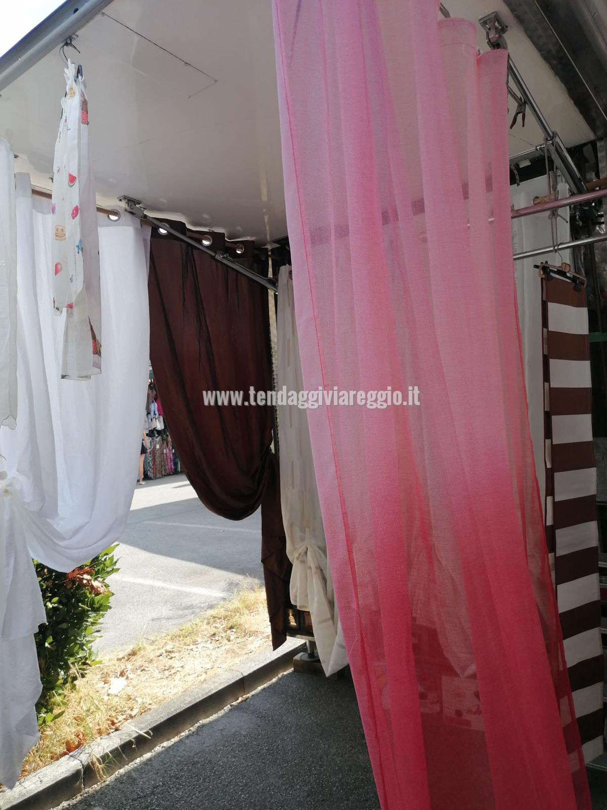 Tenda confezionata DEGRADE' ROSA con fettuccia arricciante